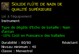 Solide flûte de nain de qualité supérieure