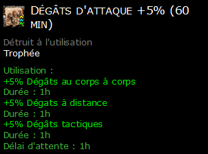 Dégâts d'attaque +5% (60 min)