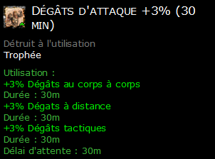 Dégâts d'attaque +3% (30 min)