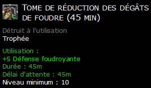 Tome de réduction des dégâts de foudre (45 min)