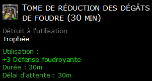 Tome de réduction des dégâts de foudre (30 min)