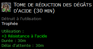 Tome de réduction des dégâts d'acide (30 min)