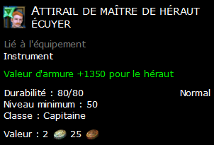 Attirail de maître de héraut écuyer