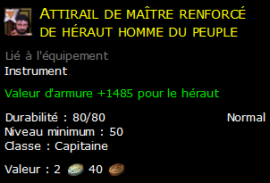 Attirail de maître renforcé de héraut homme du peuple