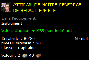 Attirail de maître renforcé de héraut épéiste