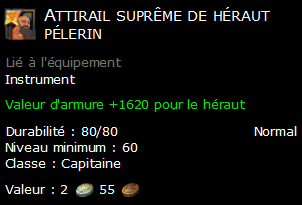 Attirail suprême de héraut pélerin