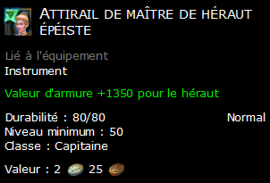 Attirail de maître de héraut épéiste