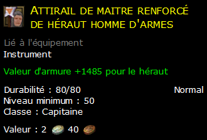 Attirail de maitre renforcé de héraut homme d'armes