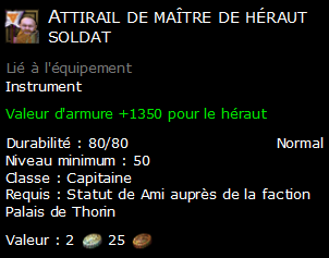 Attirail de maître de héraut soldat