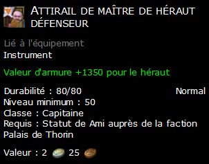 Attirail de maître de héraut défenseur