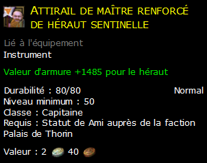 Attirail de maître renforcé de héraut sentinelle