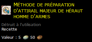 Méthode de préparation d'attirail majeur de héraut homme d'armes