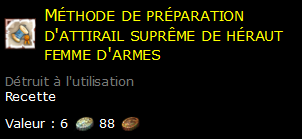 Méthode de préparation d'attirail suprême de héraut femme d'armes