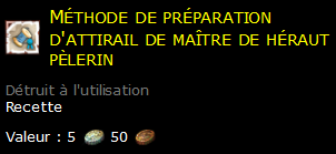 Méthode de préparation d'attirail de maître de héraut pèlerin