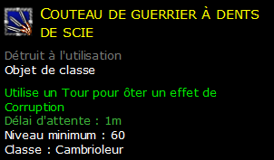 Couteau de guerrier à dents de scie