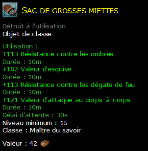 Sac de grosses miettes