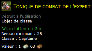 Tonique de combat de l'expert