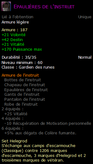 Epaulières de l'instruit