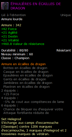 Epaulières en écailles de dragon