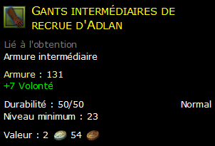 Gants intermédiaires de recrue d'Adlan