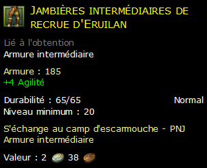 Jambières intermédiaires de recrue d'Eruilan