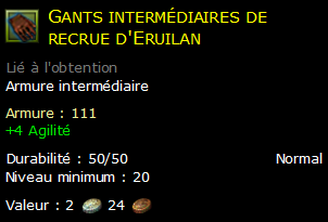 Gants intermédiaires de recrue d'Eruilan