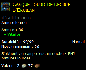 Casque lourd de recrue d'Eruilan