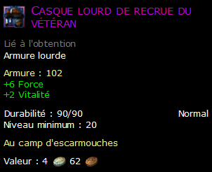 Casque lourd de recrue du vétéran