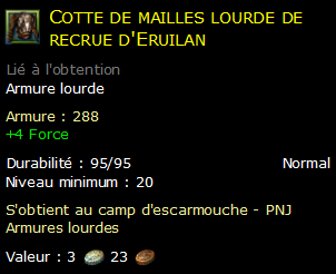 Cotte de mailles lourde de recrue d'Eruilan