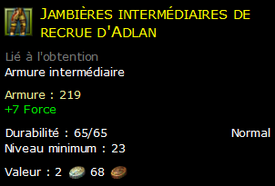 Jambières intermédiaires de recrue d'Adlan