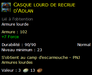 Casque lourd de recrue d'Adlan