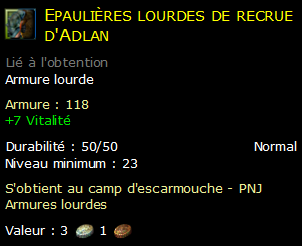 Epaulières lourdes de recrue d'Adlan