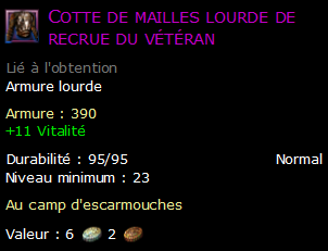 Cotte de mailles lourde de recrue du vétéran