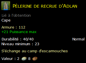 Pèlerine de recrue d'Adlan