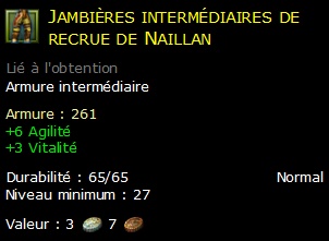 Jambières intermédiaires de recrue de Naillan