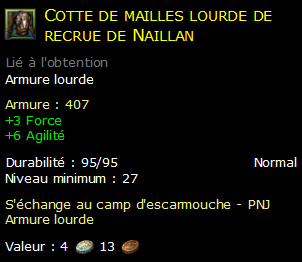 Cotte de mailles lourde de recrue de Naillan