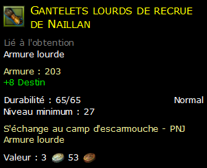 Gantelets lourds de recrue de Naillan