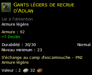 Gants légers de recrue d'Adlan