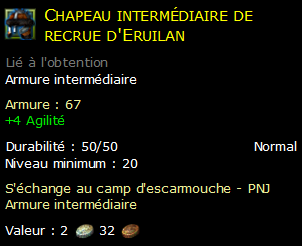 Chapeau intermédiaire de recrue d'Eruilan