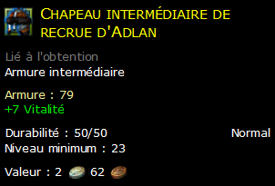 Chapeau intermédiaire de recrue d'Adlan