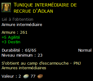 Tunique intermédiaire de recrue d'Adlan