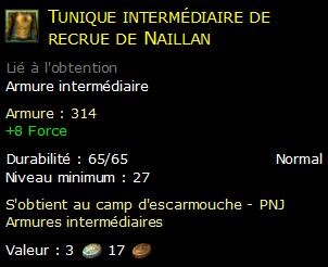 Tunique intermédiaire de recrue de Naillan