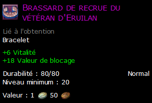 Brassard de recrue du vétéran d'Eruilan