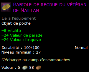 Babiole de recrue du vétéran de Naillan