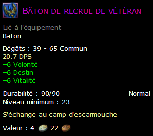 Bâton de recrue de vétéran