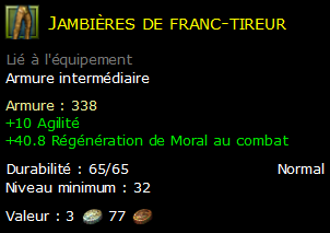 Jambières de franc-tireur