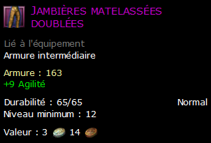 Jambières matelassées doublées