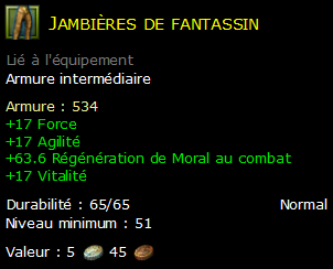 Jambières de fantassin