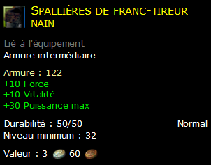 Spallières de franc-tireur nain