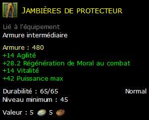 Jambières de protecteur